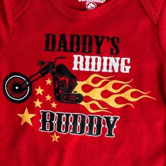 NWT Garanimals Red “Daddy’s Riding Buddy” Long Sleeve Romper - Picture 8 of 8